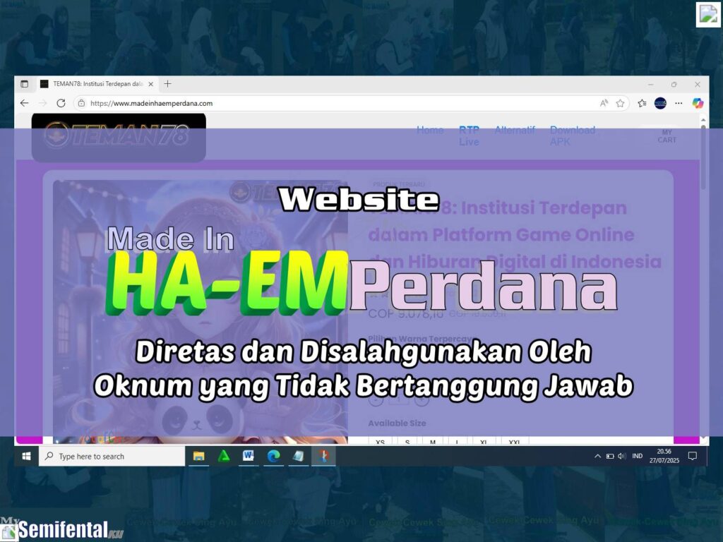 Website Made In HA EM Perdana Diretas dan Disalahgunakan Oleh Oknum yang Tidak Bertanggung Jawab