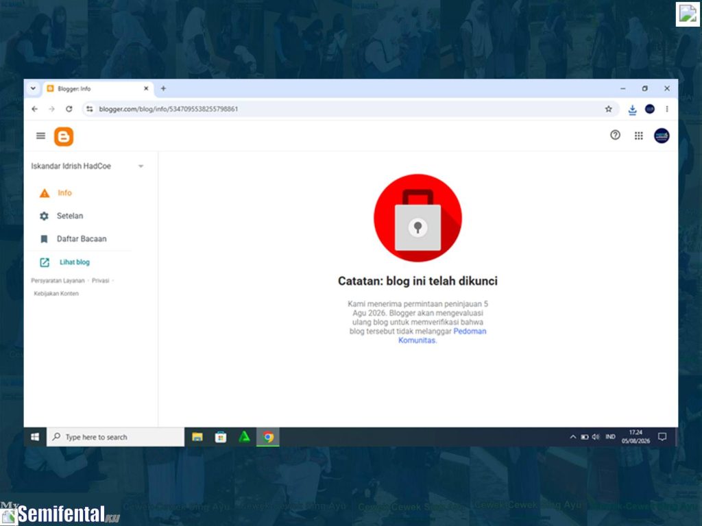 Mengapa Blog Resmi Iskandar Idrish HadCoe Telah Dihapus Oleh Pihak Blogspot