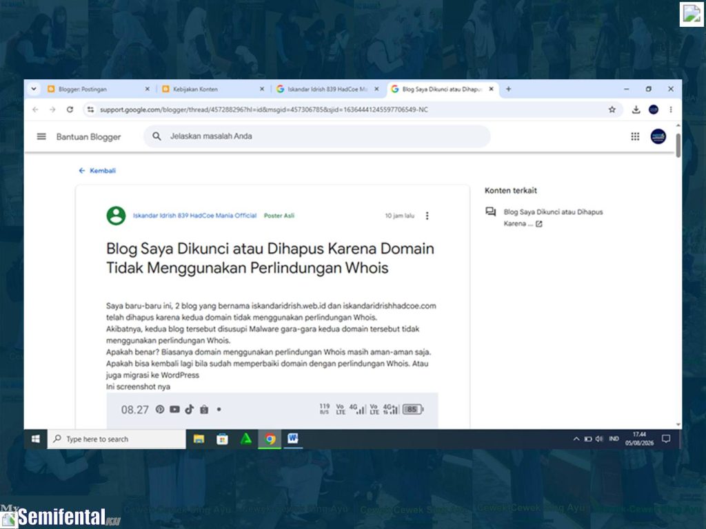 Mengapa Blog Resmi Iskandar Idrish HadCoe Telah Dihapus Oleh Pihak Blogspot